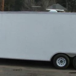 Enclosed Trailer 8.5' x 24' White - Cargo Hauler Car Motorcycle -Cheap Trailers Store 10 15 1