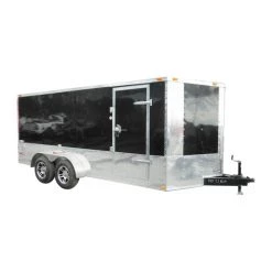 Enclosed Trailer 7'x16' Custom Built - Motorcycle ATV Car Event (Black)