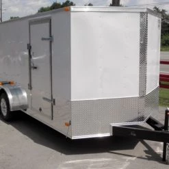 Enclosed Trailer 7'x16' - V-Nose Motorcycle Lawn Mower -Cheap Trailers Store 13 6
