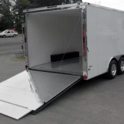 Enclosed Trailer 8.5'x18' White - Equipment Car Bike Hauler -Cheap Trailers Store 15 9 1 1
