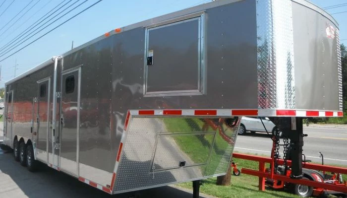 Enclosed Trailer 8.5'x36' Gooseneck Event Food Car Hauler (Silver) 4 Enclosed Trailer 8.5'x36' Gooseneck Event Food Car Hauler (Silver) - Image 2