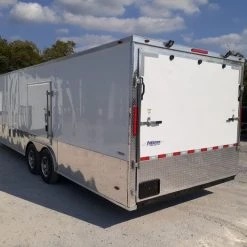 White Custom Enclosed Trailer 8.5' X 26' Car Hauler -Cheap Trailers Store 20190906 153349 2
