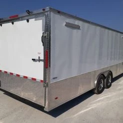 White Custom Enclosed Trailer 8.5' X 26' Car Hauler -Cheap Trailers Store 20190906 153410 2