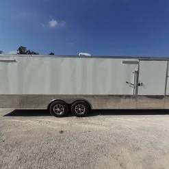 White Custom Enclosed Trailer 8.5' X 26' Car Hauler -Cheap Trailers Store 20190906 153425 2