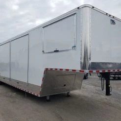 8.5' x 48' White Gooseneck Enclosed Trailer -Cheap Trailers Store 20200129 102106 1