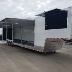 8.5' x 48' White Gooseneck Enclosed Trailer -Cheap Trailers Store 20200129 102414 1