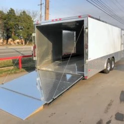 Enclosed Trailer 8.5'x24' White - Cargo Bike Car Hauler 51 Enclosed Trailer 8.5'x24' White - Cargo Bike Car Hauler -Cheap Trailers Store 24 2 3 1