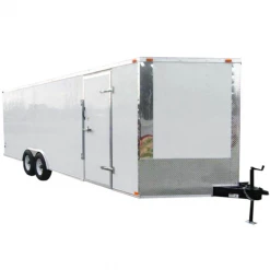 Enclosed Trailer 8.5' x 24' White - Cargo Hauler Car Motorcycle