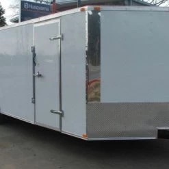 Enclosed Trailer 8.5' x 24' White - Cargo Hauler Car Motorcycle -Cheap Trailers Store 3 36 1
