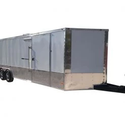 White Custom Enclosed Trailer 8.5' X 26' Car Hauler
