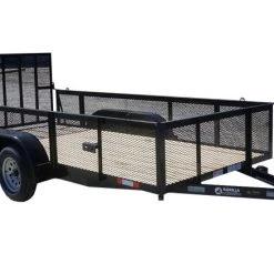 6.4x14 Straight Deck Tandem Axle Utility Trailer 2ft Mesh Side