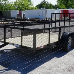 6.4x14 Straight Deck Tandem Axle Utility Trailer 2ft Mesh Side -Cheap Trailers Store 6x14 2ft 2 1