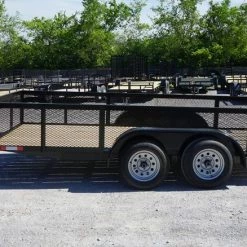 6.4x14 Straight Deck Tandem Axle Utility Trailer 2ft Mesh Side -Cheap Trailers Store 6x14 2ft 3 1
