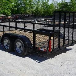 6.4x14 Straight Deck Tandem Axle Utility Trailer 2ft Mesh Side -Cheap Trailers Store 6x14 2ft 4 1