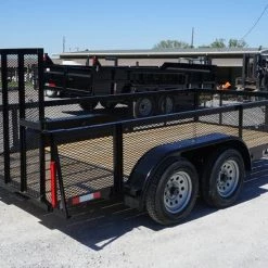 6.4x14 Straight Deck Tandem Axle Utility Trailer 2ft Mesh Side -Cheap Trailers Store 6x14 2ft 6 1