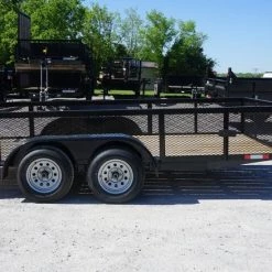 6.4x14 Straight Deck Tandem Axle Utility Trailer 2ft Mesh Side -Cheap Trailers Store 6x14 2ft 7 1