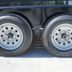 6.4x14 Straight Deck Tandem Axle Utility Trailer 2ft Mesh Side -Cheap Trailers Store 6x14 2ft 8 1