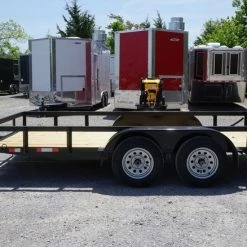 Utility Trailer 6.4' x 14' Spring Assist A-Frame Gate Tire Rack Tandem Axle -Cheap Trailers Store 6x14 2 1