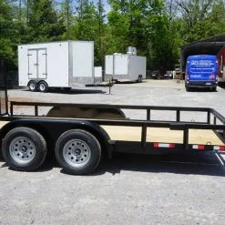 Utility Trailer 6.4' x 14' Spring Assist A-Frame Gate Tire Rack Tandem Axle -Cheap Trailers Store 6x14 7 2