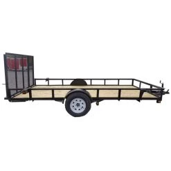 Utility Trailer 6.4' x 14' Spring Assist A-Frame Gate Tire Rack