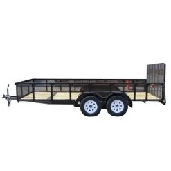 6.4' x 16' - 2ft Mesh Sides Tandem Utility Trailer with Tall Gate -Cheap Trailers Store 6x16utility 1