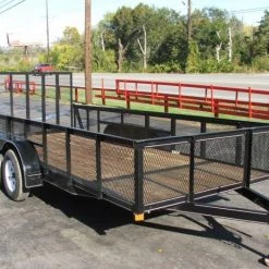 6.4' x 16' - 2ft Mesh Sides Tandem Utility Trailer with Tall Gate -Cheap Trailers Store 75ca 3 1