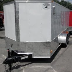 Enclosed Trailer 7'x16' - V-Nose Motorcycle Lawn Mower -Cheap Trailers Store 7 21