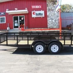 6.4' x 16' - 2ft Mesh Sides Tandem Utility Trailer with Tall Gate