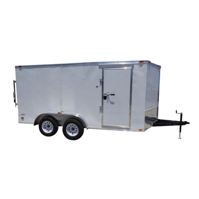 Enclosed Trailer 7'x14' White - V-Nose Lawn Mower Cargo Trailer 3 Enclosed Trailer 7'x14' White - V-Nose Lawn Mower Cargo Trailer