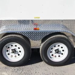 Enclosed Trailer 7'x16' White - V-Nose w/ Splash Guard Cargo Trailer -Cheap Trailers Store 7x16 enclosed w 24 inch splash guard 10 1