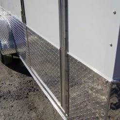 Enclosed Trailer 7'x16' White - V-Nose w/ Splash Guard Cargo Trailer -Cheap Trailers Store 7x16 enclosed w 24 inch splash guard 8 1