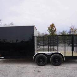 Enclosed Utility Hybrid Trailer 7'x18' with Side Door- Lawn Mower Equipment Hauler -Cheap Trailers Store 8 21 32 1
