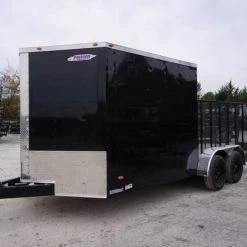 Enclosed Utility Hybrid Trailer 7'x18' with Side Door- Lawn Mower Equipment Hauler -Cheap Trailers Store 9 17 12 1