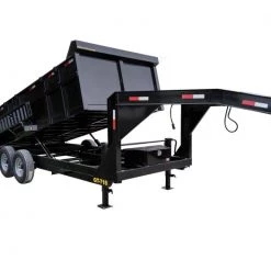 Gooseneck Dump Trailer 7' X 16' Hydraulic 3 ft Sides Mulch