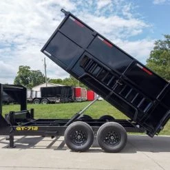 7x12 Gooseneck Hydraulic Dump Trailer with 4ft Side (2) 6K Axles -Cheap Trailers Store dji 0720 1 2 1