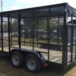6.4' x 14' (2) 3500 Axles Leaf Cage Debris Loader Utility Trailer -Cheap Trailers Store dji 0756 1