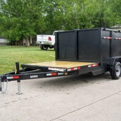 7x16 Hybrid Dump Trailer with 4-ft Sides (2) 5200lb Axles and Deck