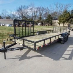 7' X 20' Tandem Axle Dovetail Utility Trailer with Side Gate
