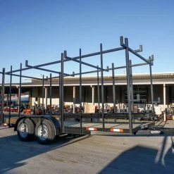 6.4 x 16 Straight Deck Tandem Axle Utility Trailer w/ 6ft Ladder Racks