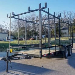 6.4 x 16 Straight Deck Tandem Axle Utility Trailer w/ 6ft Ladder Racks -Cheap Trailers Store dsc02189 2 1