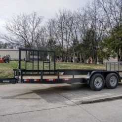6.4x18 Tandem Dovetail Utility Trailer with Side Gate