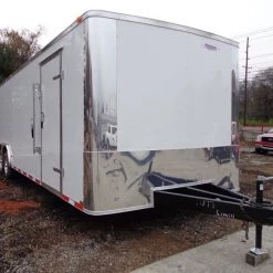 Enclosed Trailer 8.5'x28' White - Car Hauler Cargo Equipment Trailer