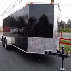 Enclosed Trailer 6'x16' Black - V-Nose Cargo Equipment Car ATV