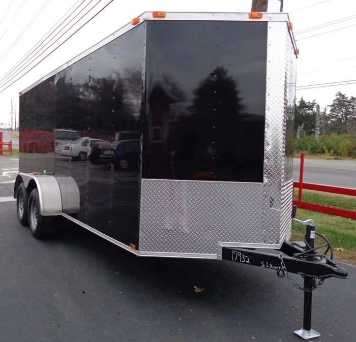 Enclosed Trailer 6'x16' Black - V-Nose Cargo Equipment Car ATV 3 Enclosed Trailer 6'x16' Black - V-Nose Cargo Equipment Car ATV