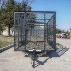 6.4x14 - 6ft Mesh Side Tandem Dovetail Utility Trailer