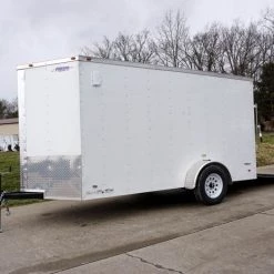 6'x12' White Enclosed V-Nose Trailer with Diamond Plate Floor -Cheap Trailers Store dsc02559 2 1
