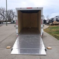 6'x12' White Enclosed V-Nose Trailer with Diamond Plate Floor -Cheap Trailers Store dsc02562 1 1