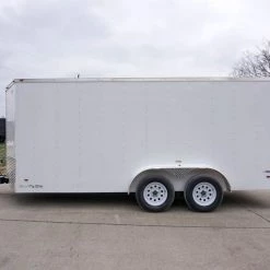 Enclosed Trailer 7'x16' White - V-Nose Lawn Mower Cargo Trailer -Cheap Trailers Store dsc02622 1