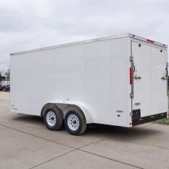 Enclosed Trailer 7'x16' White - V-Nose Lawn Mower Cargo Trailer -Cheap Trailers Store dsc02623 1