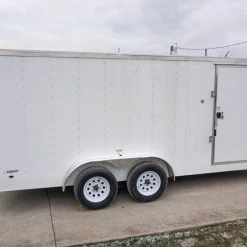 Enclosed Trailer 7'x16' White - V-Nose Lawn Mower Cargo Trailer -Cheap Trailers Store dsc02625 1